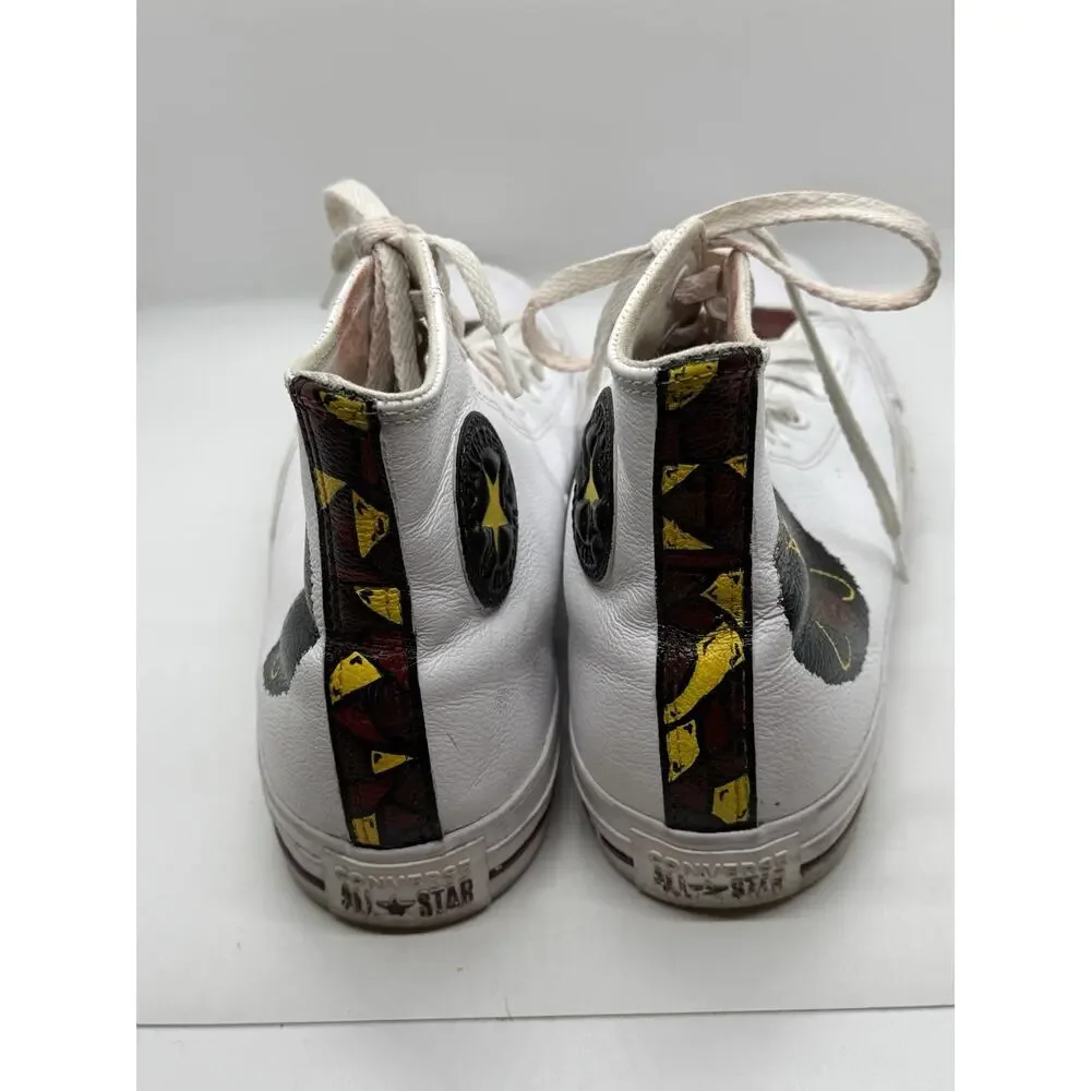 Custom Painted African Queen Hi Top White Leather Converse Chuck Taylor Womens 9 - Picture 4 of 16